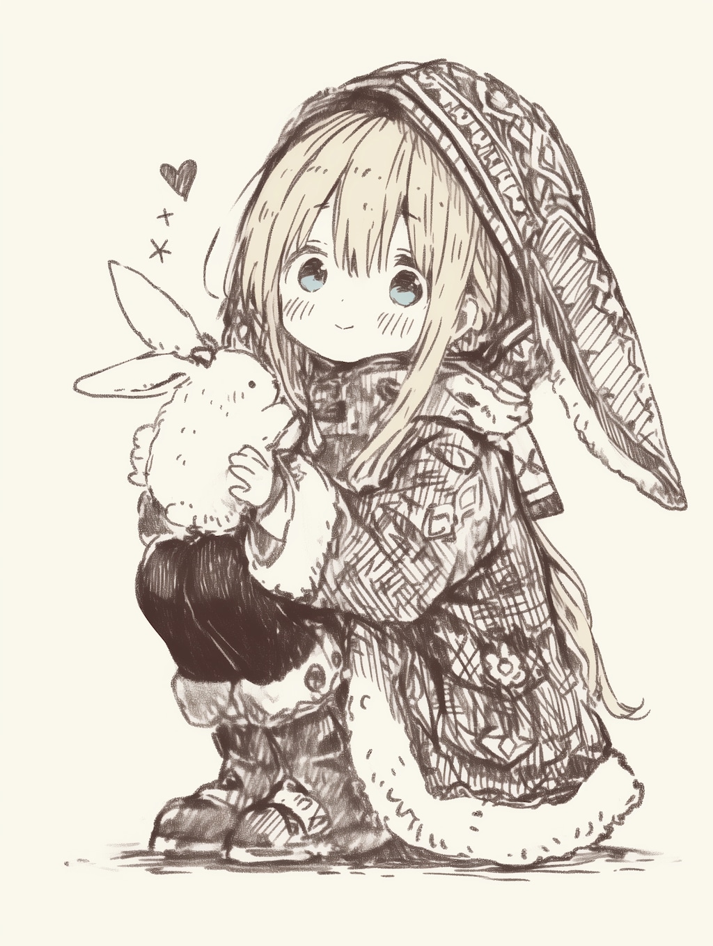 スケッチ風うさぎっ娘