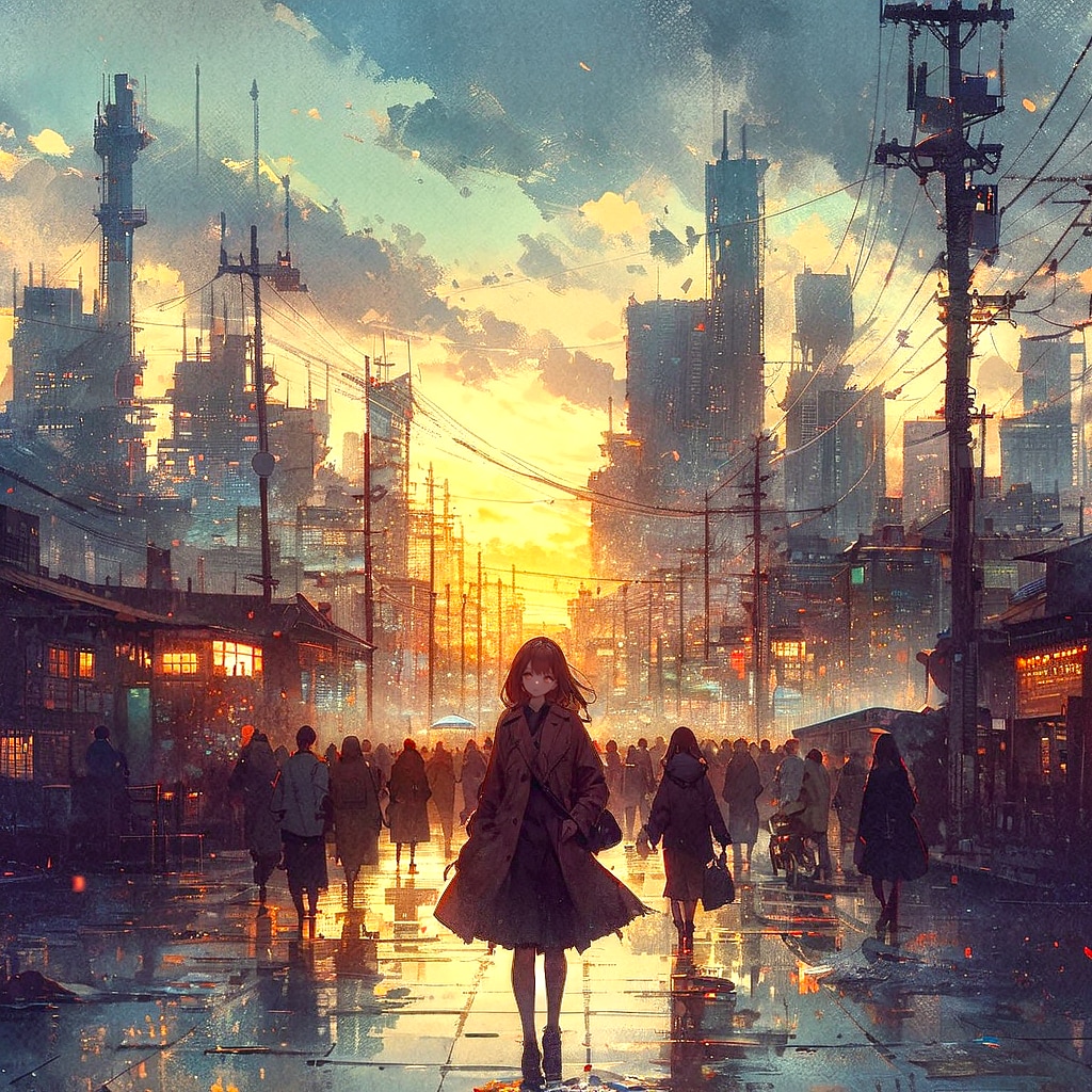 街と水たまり、少女269