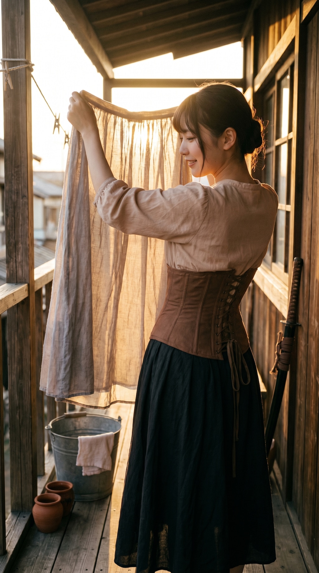 Laundry at the Edge of a Samurai Sunset