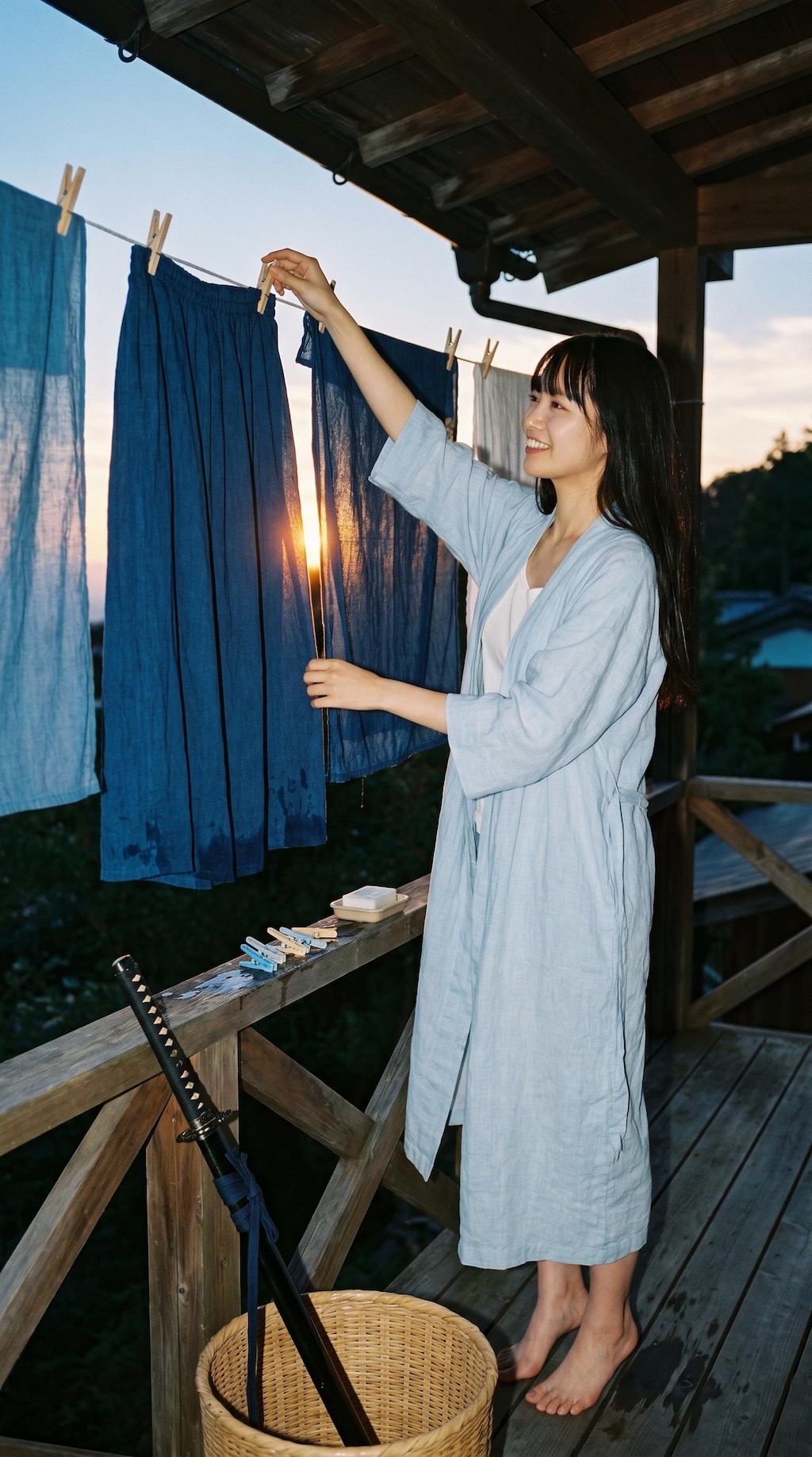 Laundry at the Edge of a Samurai Sunset
