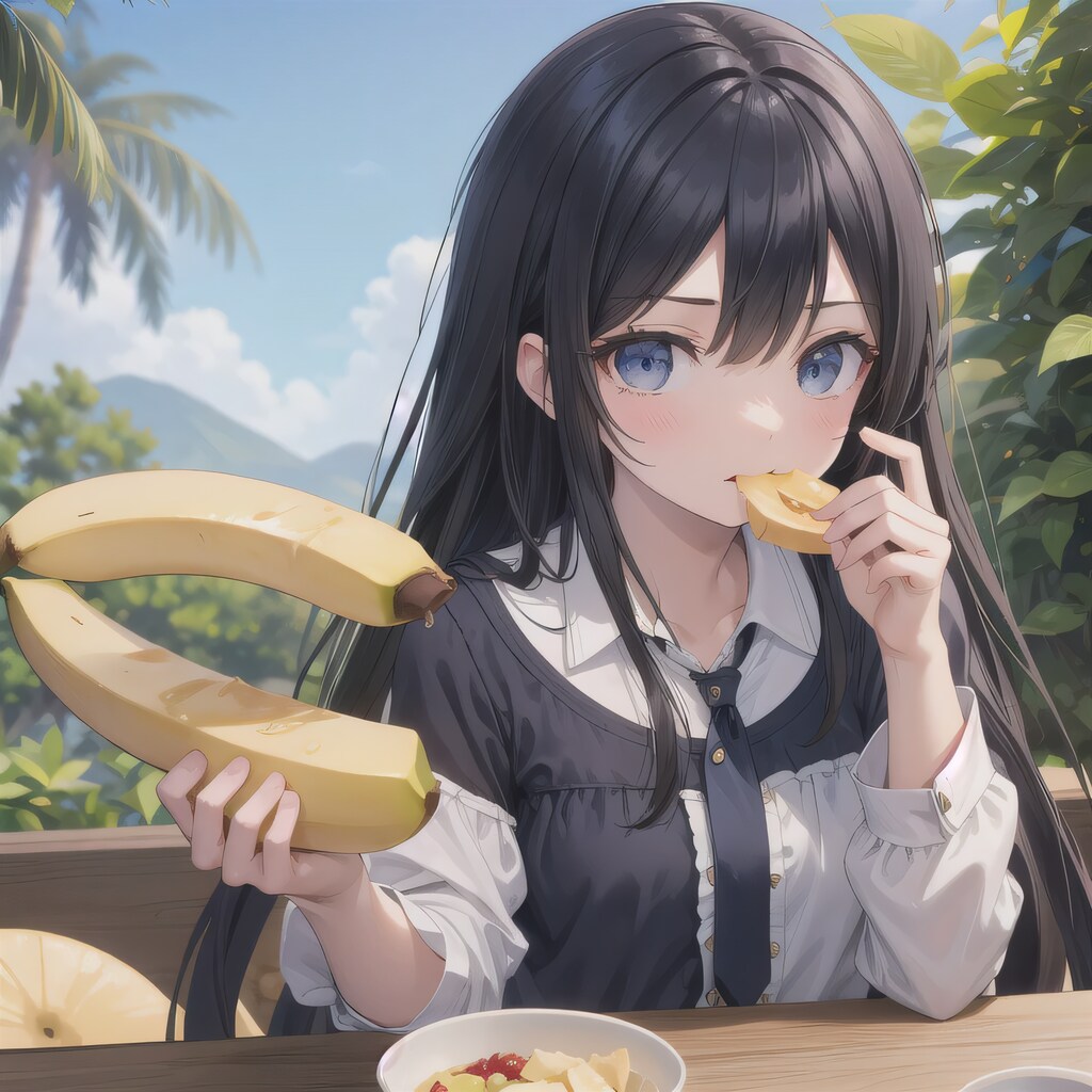 黒髪ロングで洋装の少女４