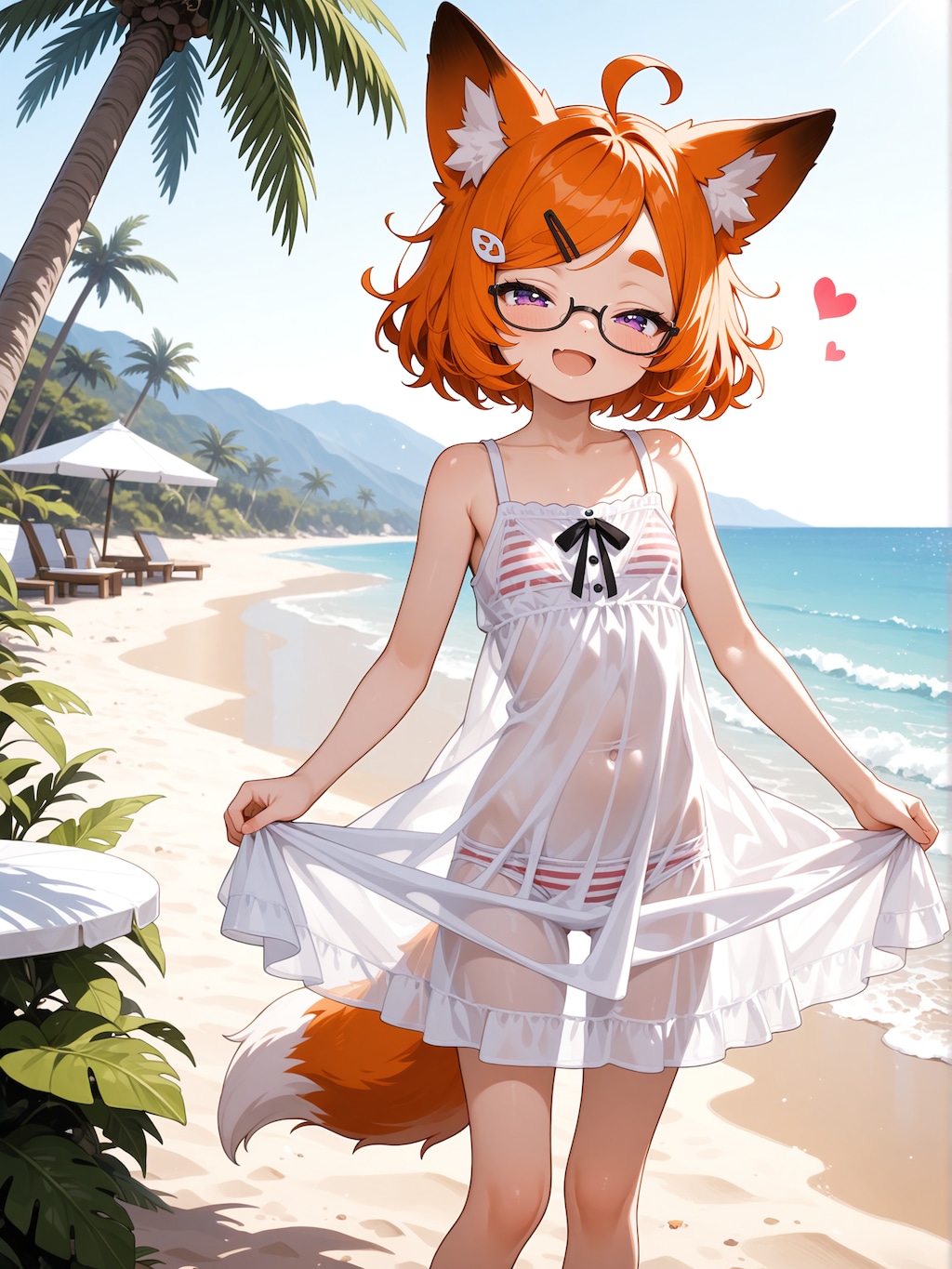 コハクちゃんと海