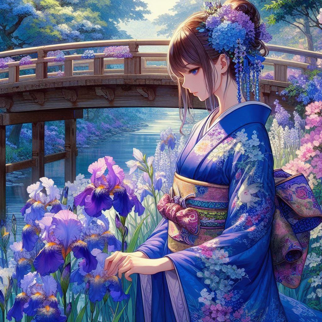 皐月／菖蒲に八橋