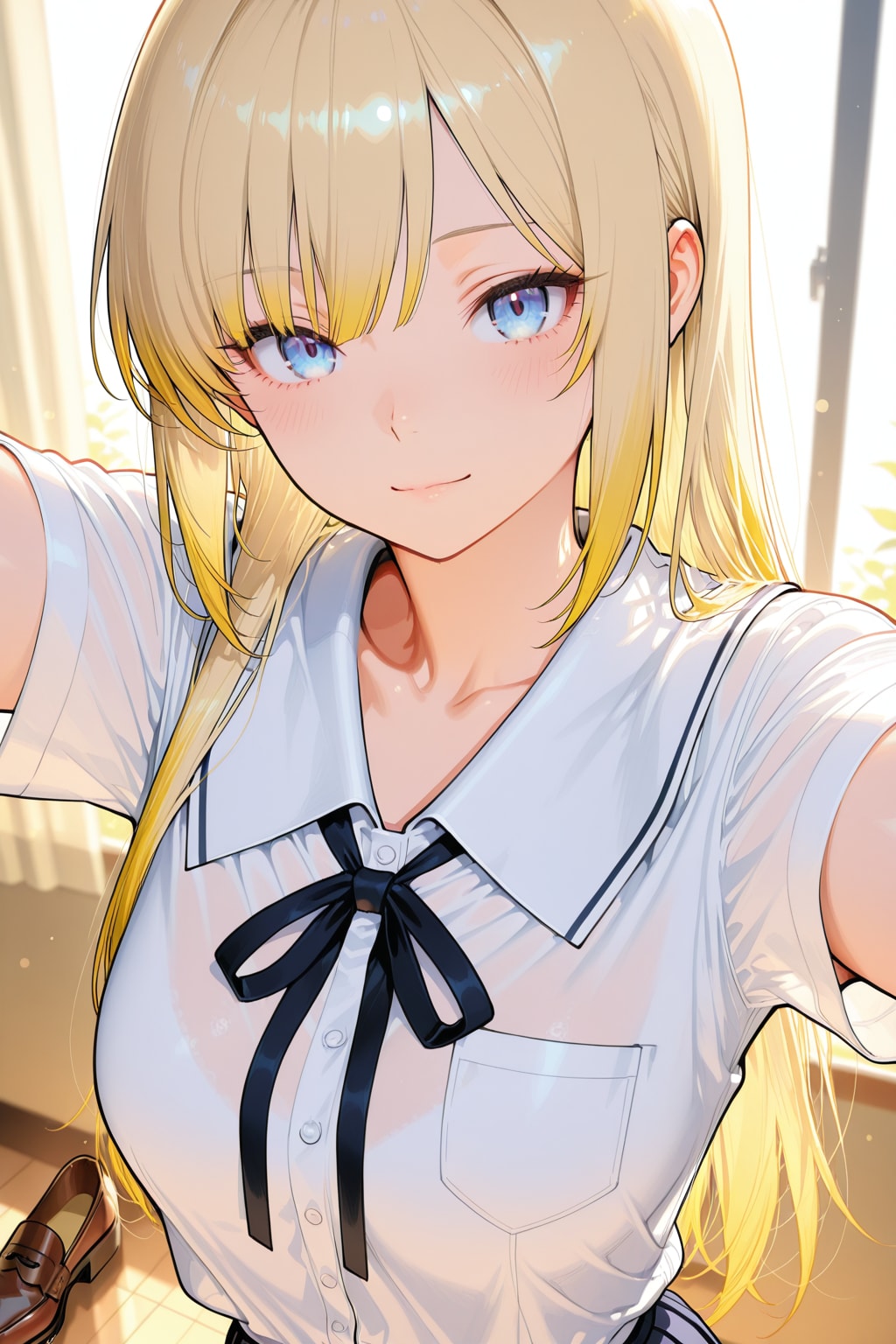 pointed collarブラウス