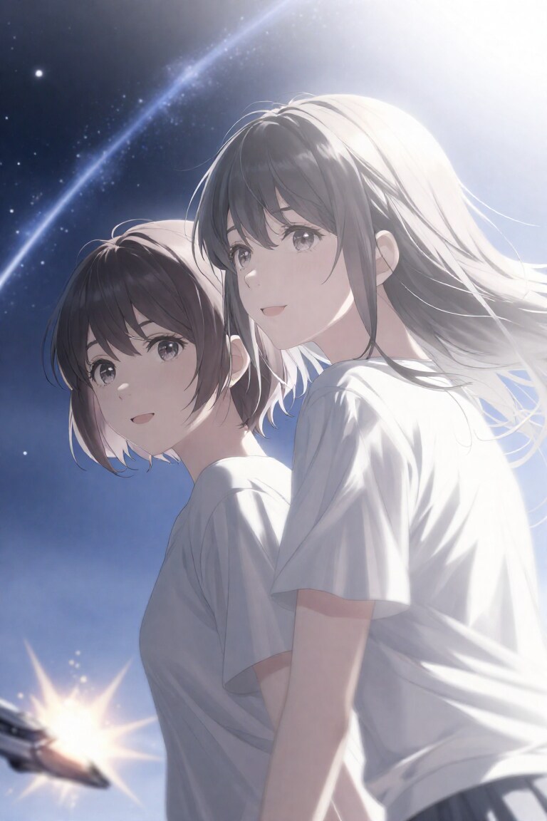 星空と二人