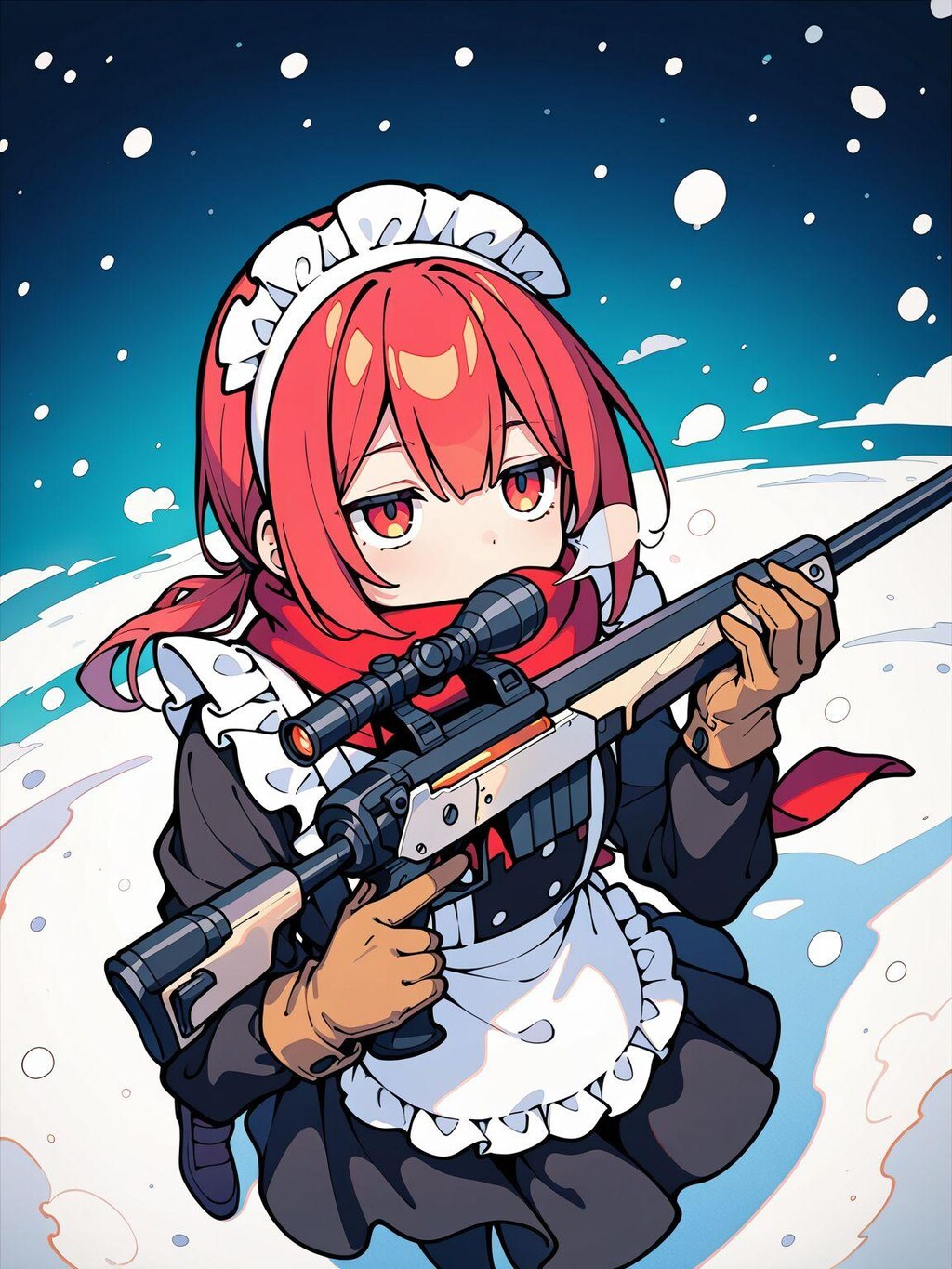 メイド服と狙撃銃と冬景色