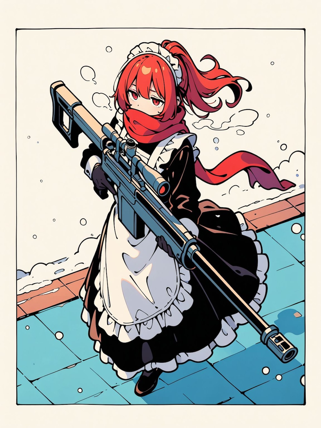 メイド服と狙撃銃と冬景色