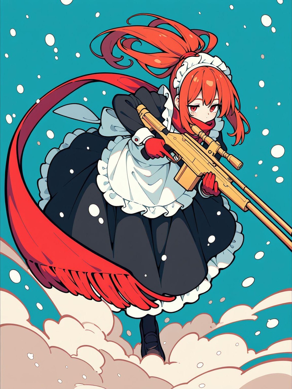 メイド服と狙撃銃と冬景色