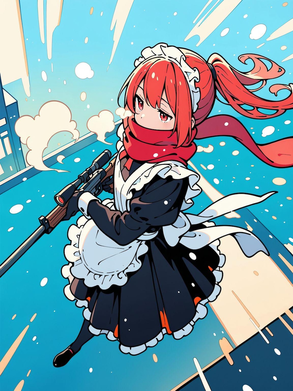 メイド服と狙撃銃と冬景色