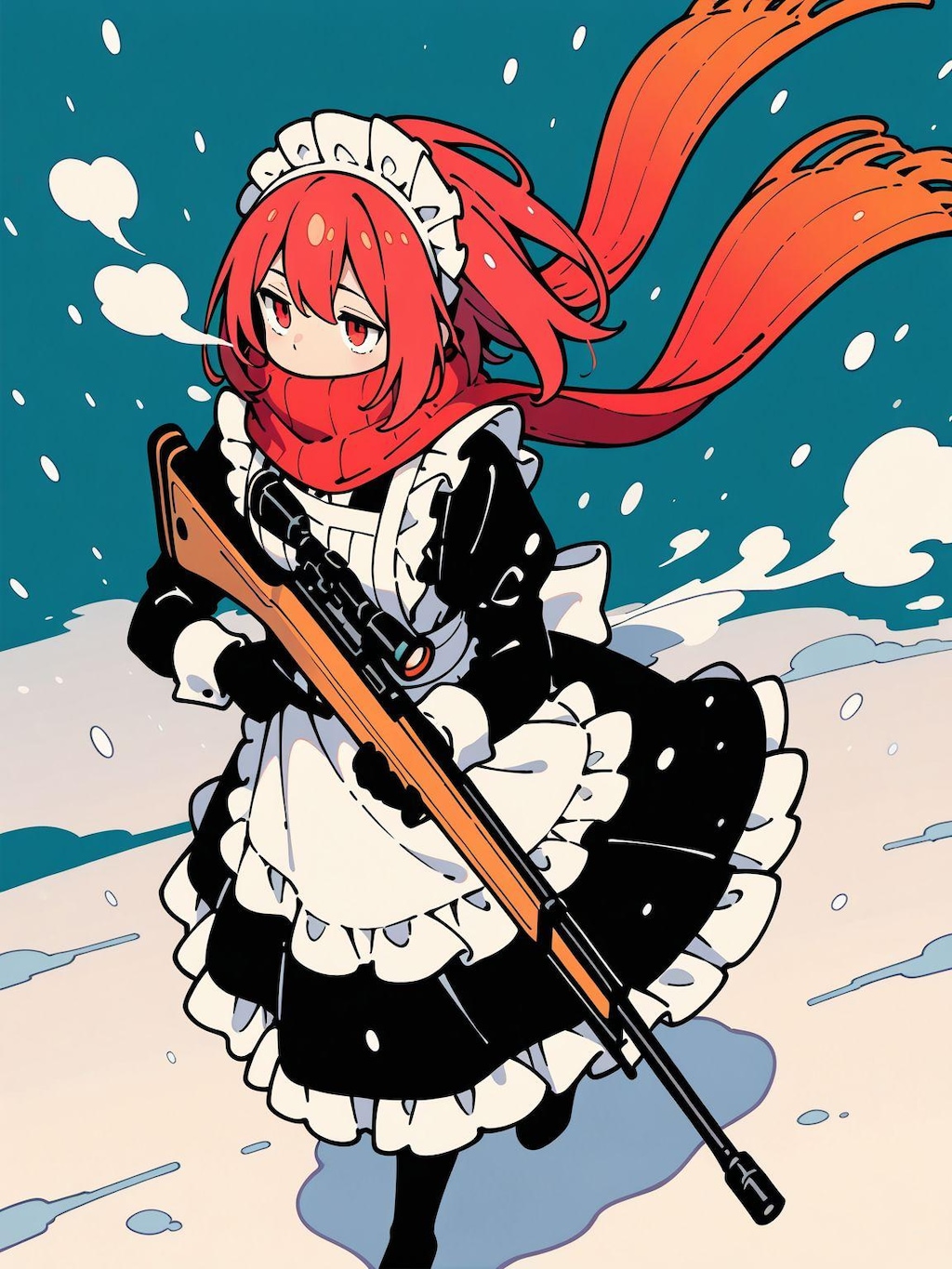 メイド服と狙撃銃と冬景色