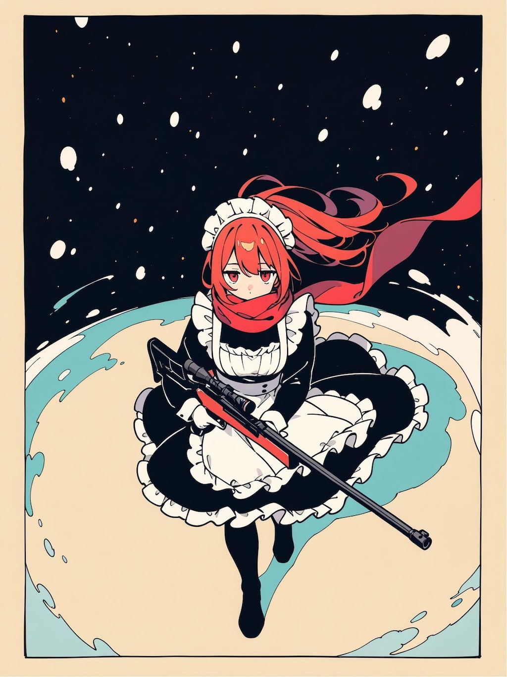 メイド服と狙撃銃と冬景色