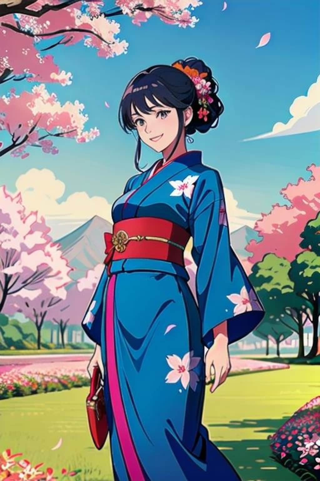 カラフル和服娘