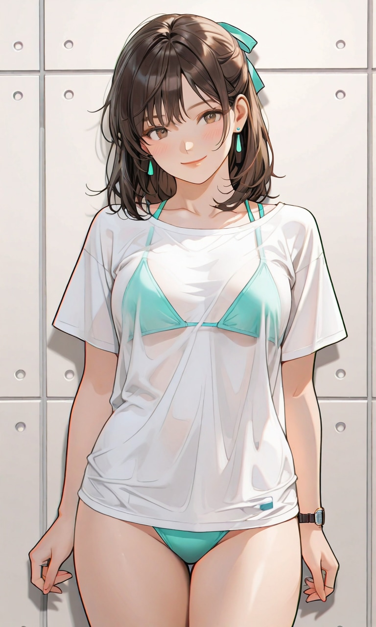 透けたシャツの下は