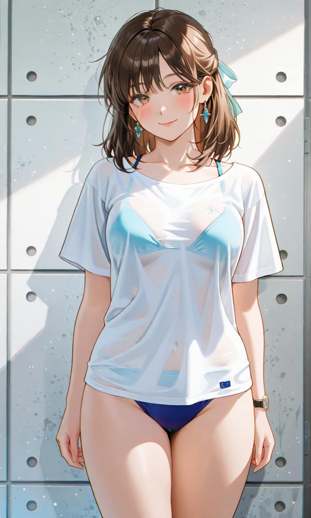 透けたシャツの下は
