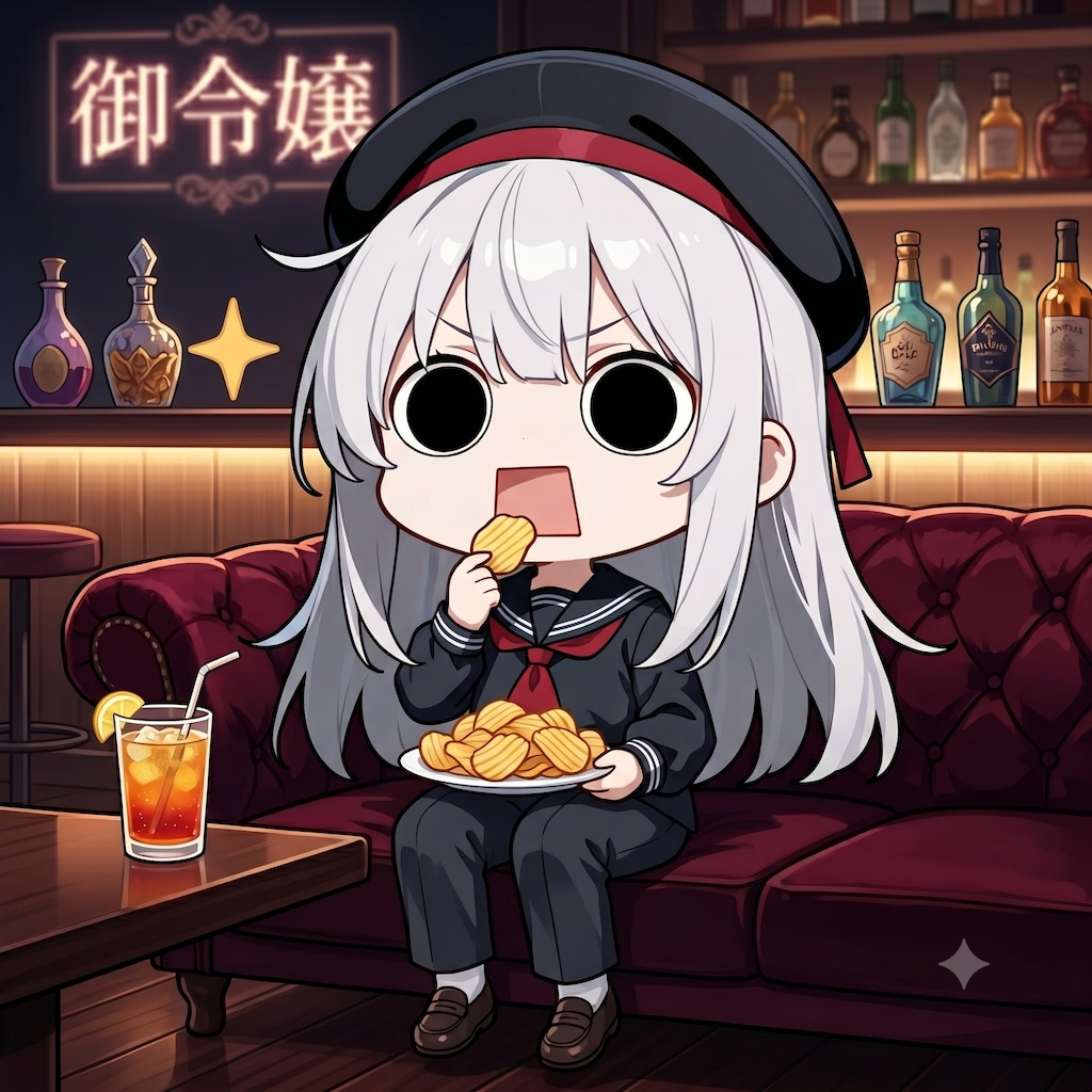 スナックでスナック菓子を頂くえらいこっちゃ嬢