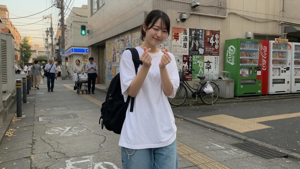 何気ない街角でチラ見せ♡