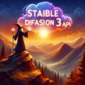 魔法使いは"Stable Diffusion 3 API"の文字を出せるか？ by DALL-E3 2枚目