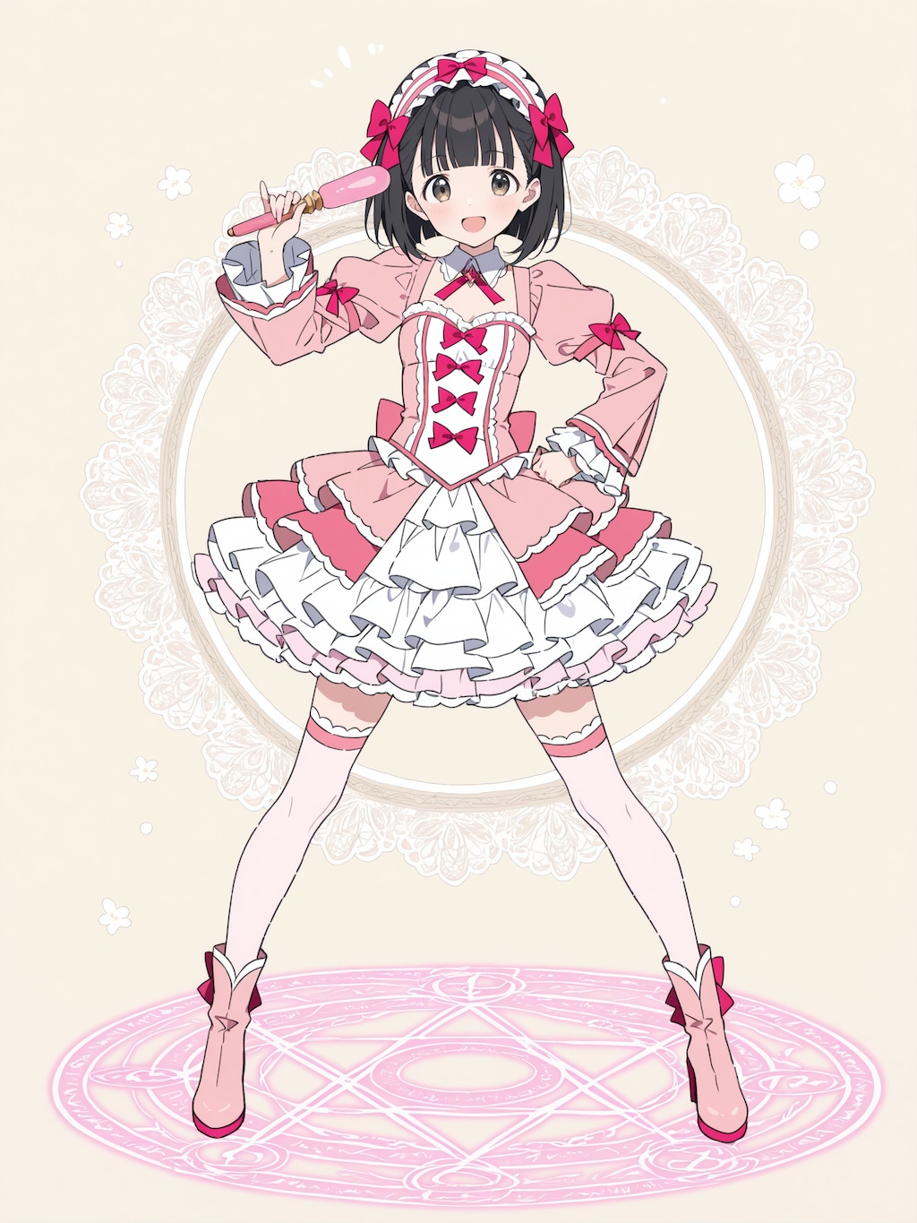 魔法少女、変身後の可愛いポーズ