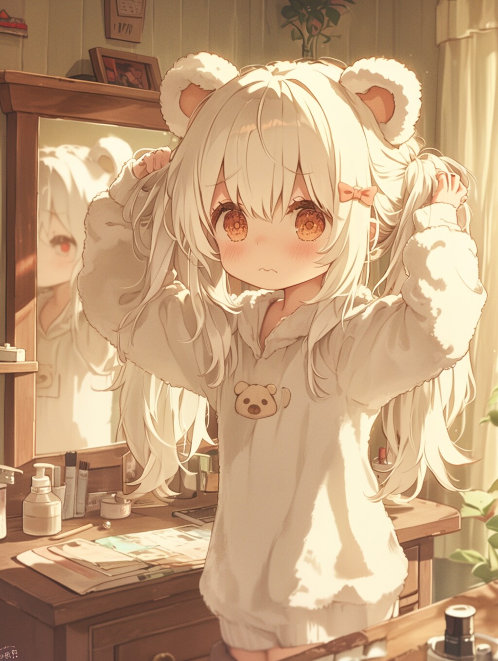 手でツインテール🐾