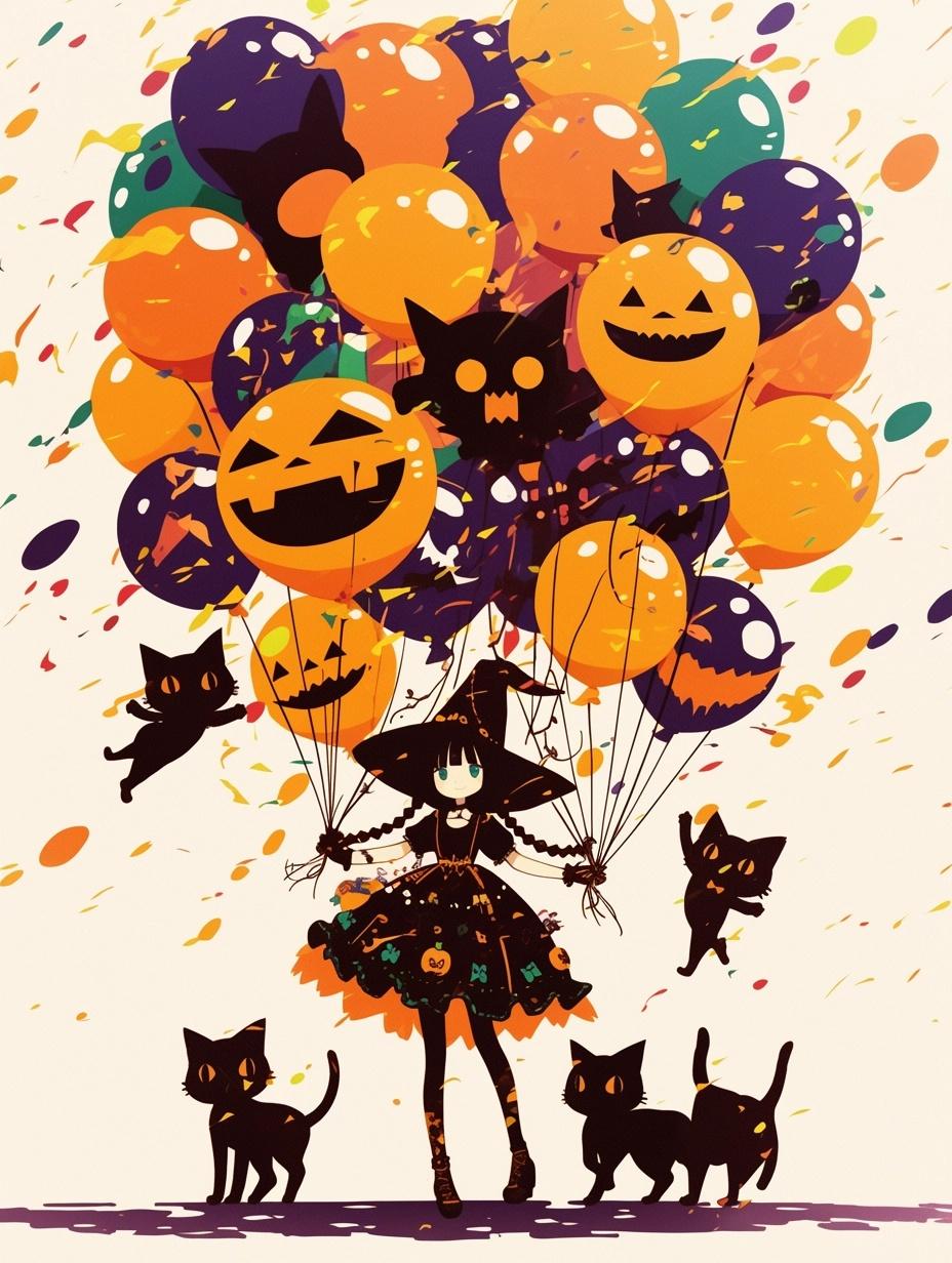 ハロウィンバルーン | の人気AIイラスト・グラビア