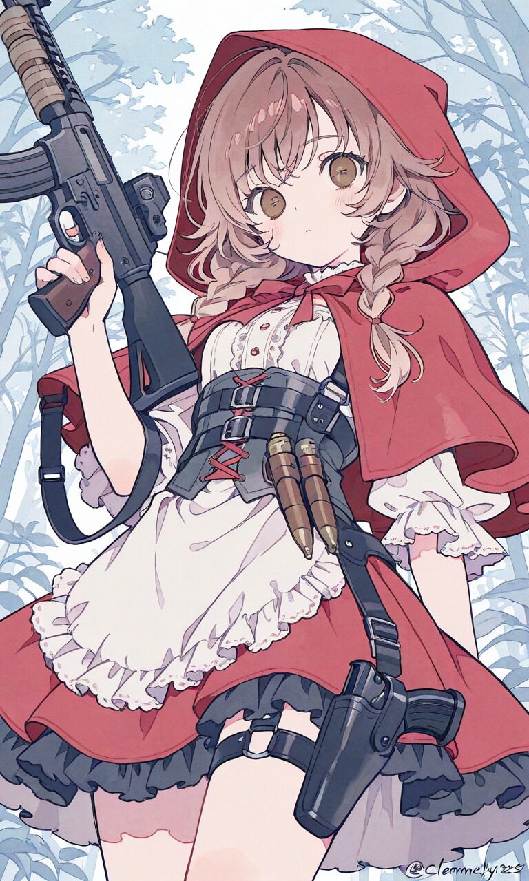 銃撃戦はおまかせ 赤ずきん | の人気AIイラスト・グラビア
