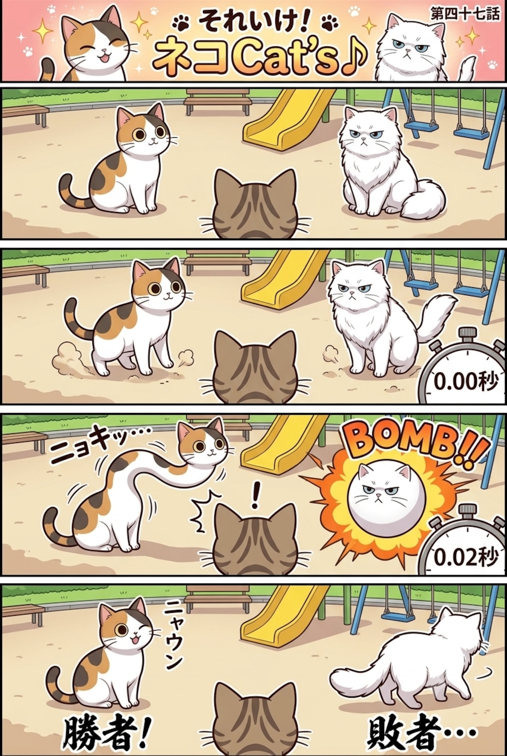 【47話】それいけ！ネコCat's♪(４コマ漫画)