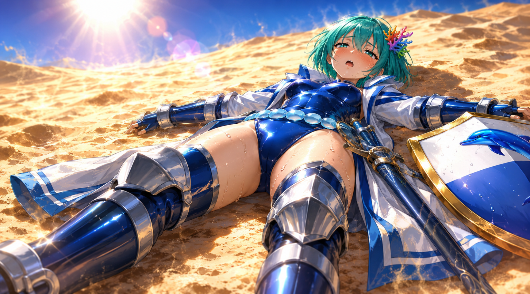陸に上がったイルカ騎士