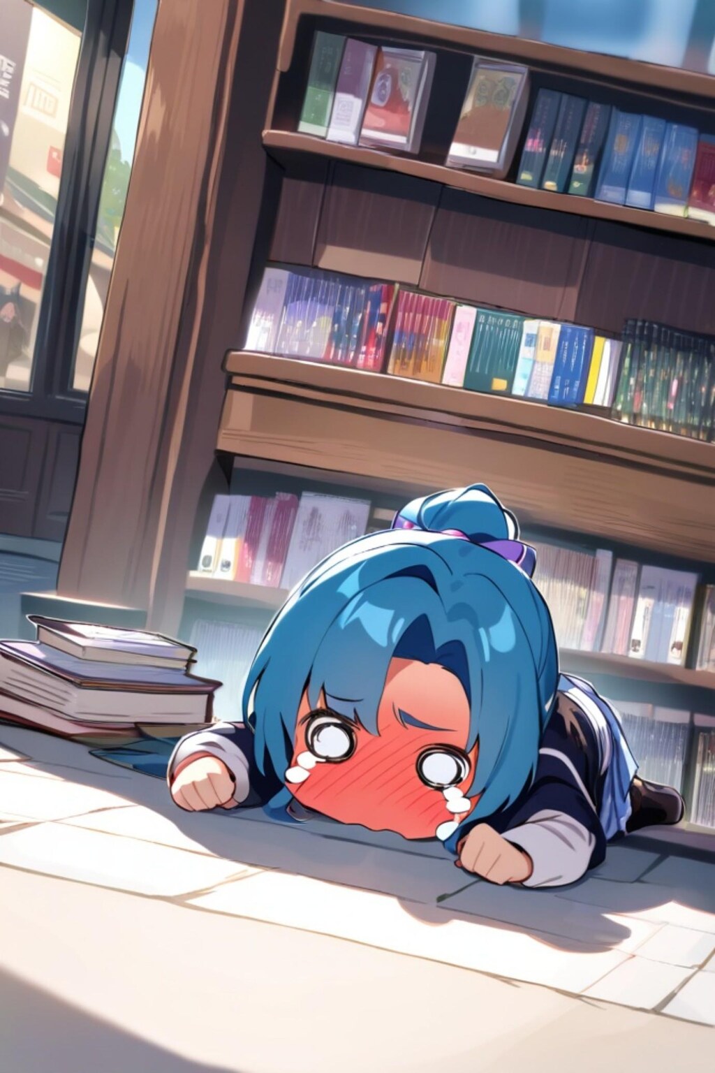 赤面の青髪ちゃん