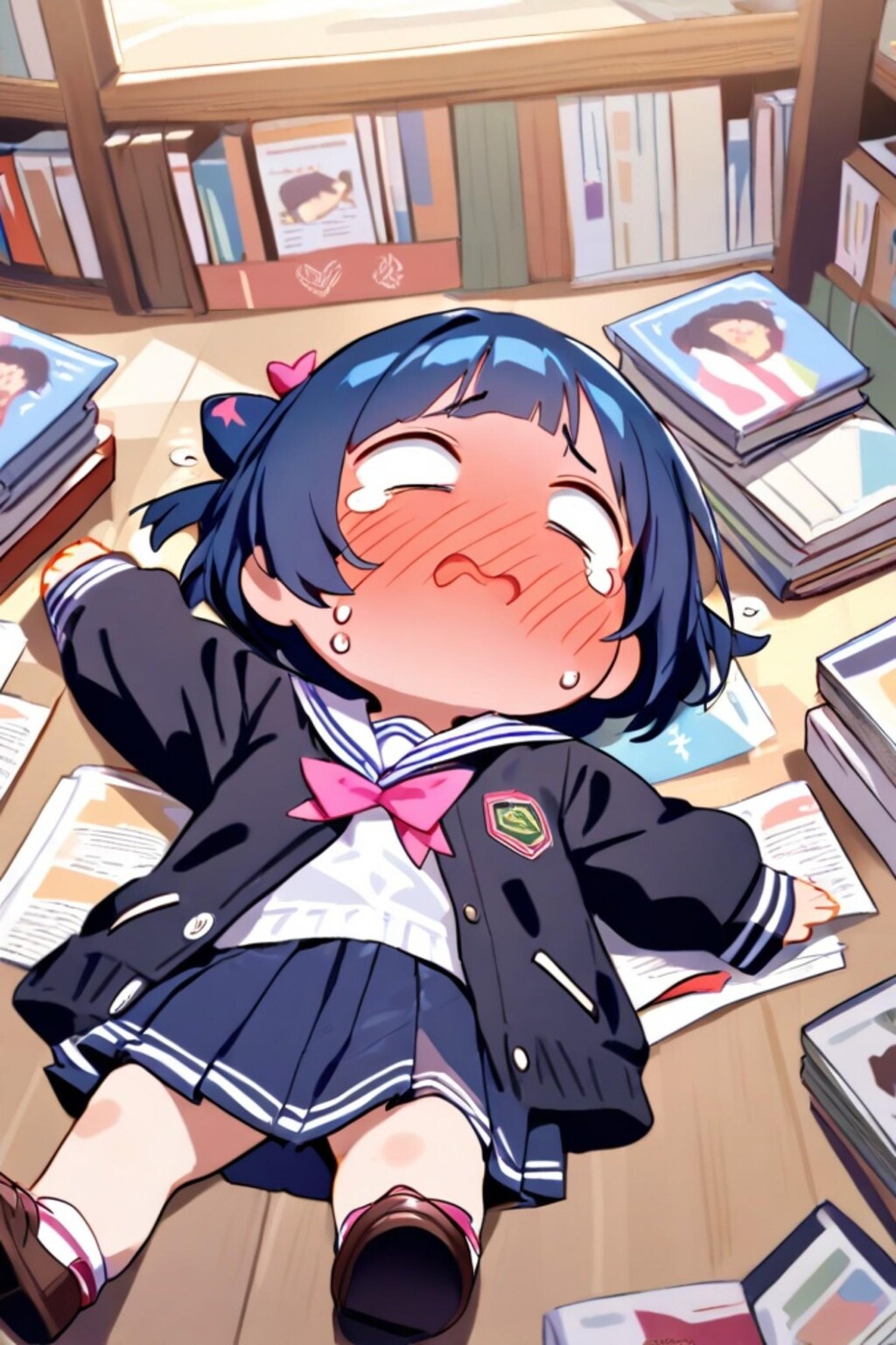 赤面の青髪ちゃん