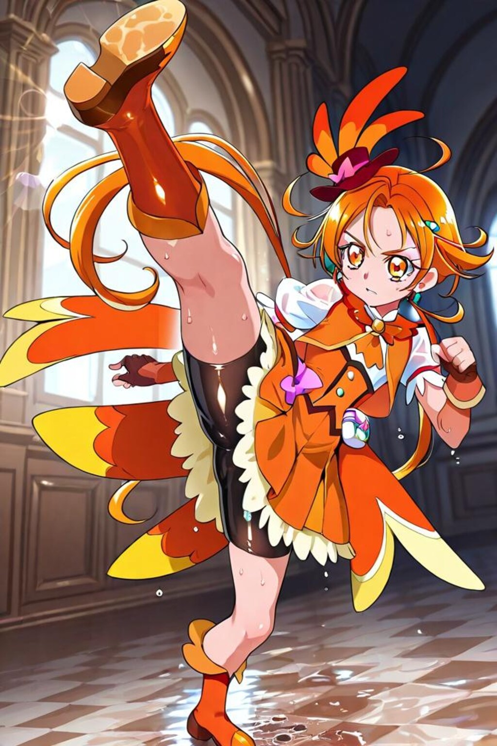 ひろがるスカイプリキュア　キュアウィング　キック
