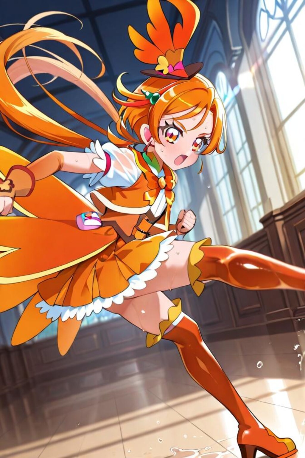 ひろがるスカイプリキュア　キュアウィング　キック