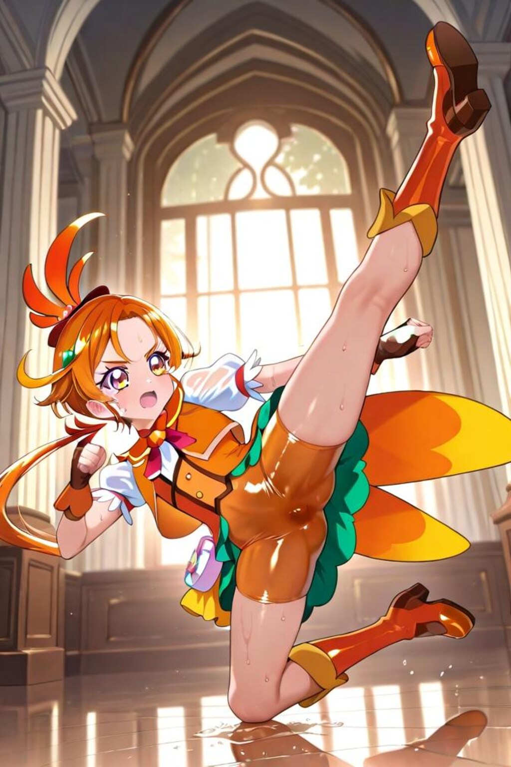 ひろがるスカイプリキュア　キュアウィング　キック