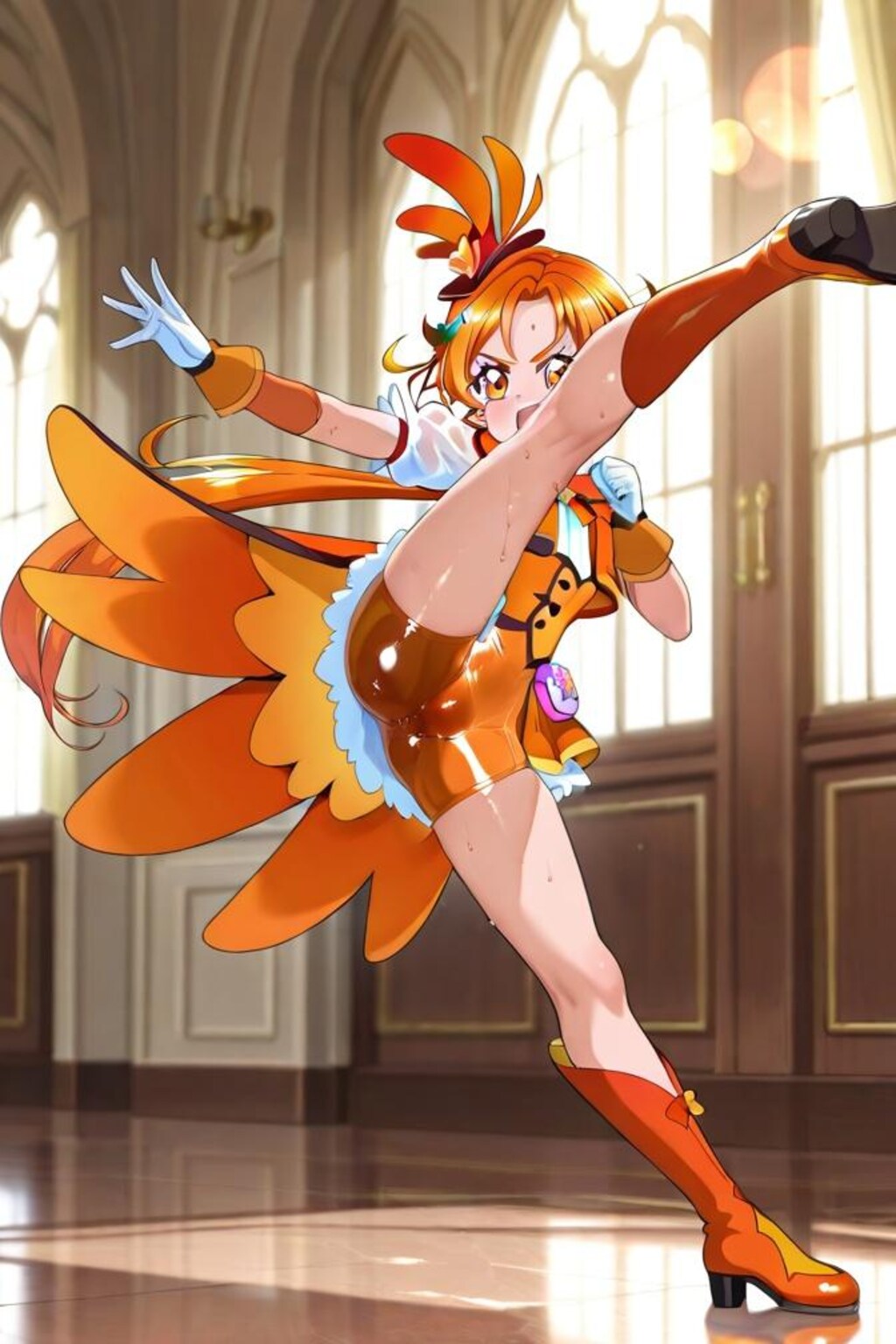 ひろがるスカイプリキュア　キュアウィング　キック