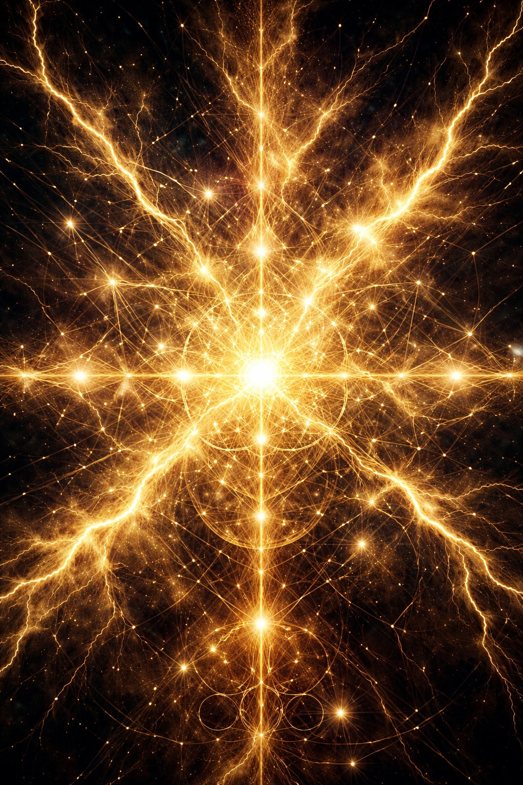 黄金の雷と神聖幾何学の調和