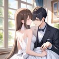 語り合う新郎新婦 2枚目