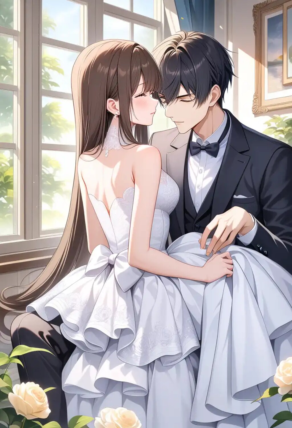 語り合う新郎新婦