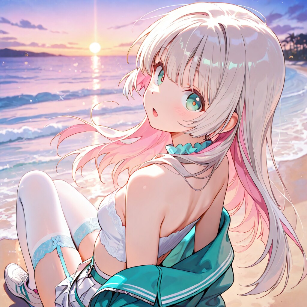 海を眺む。
