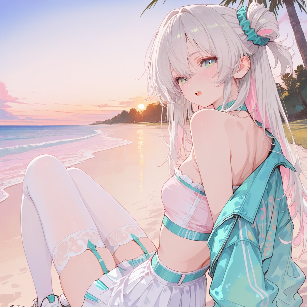 海を眺む。