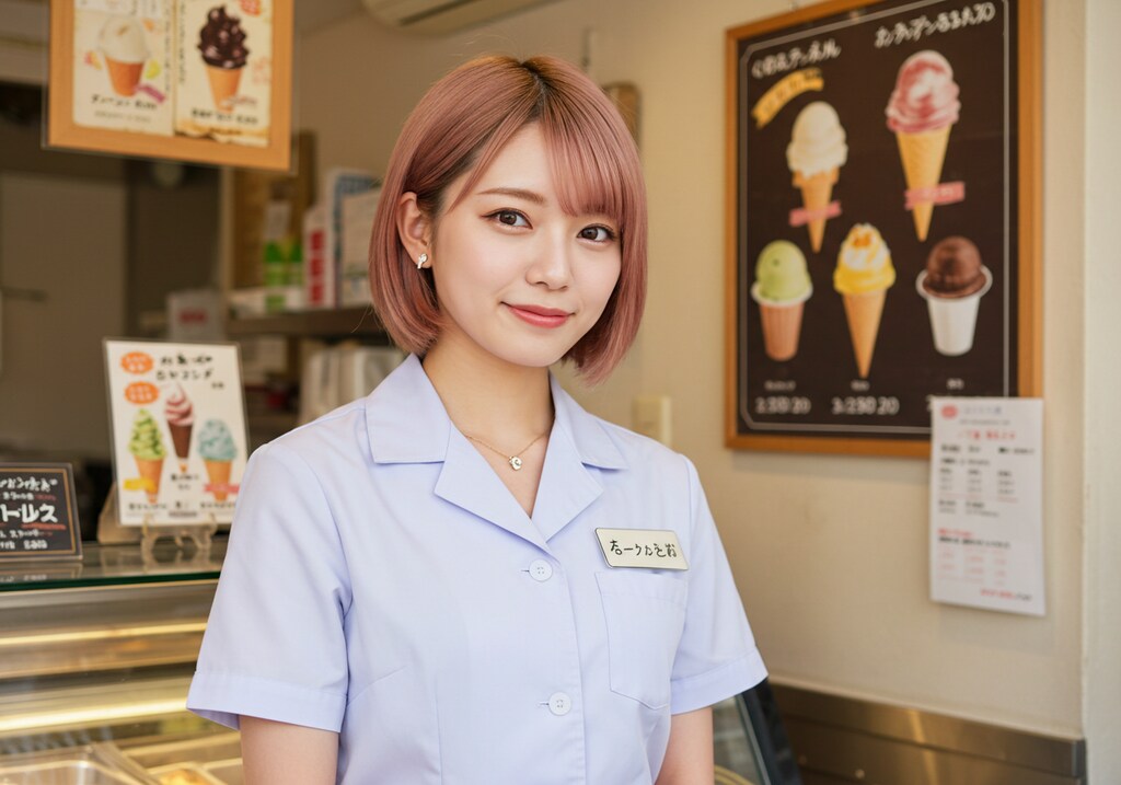 アイスクリーム屋さんの看板娘