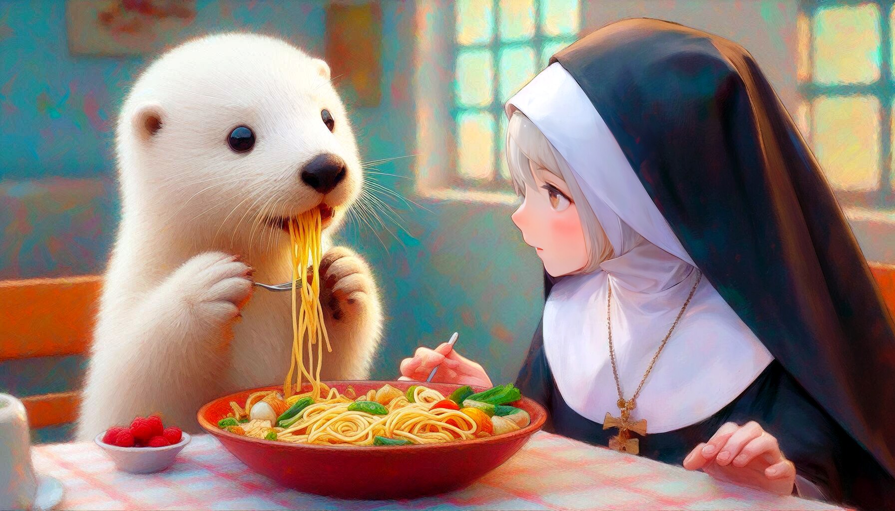 お食事白ラッコ | の人気AIイラスト・グラビア