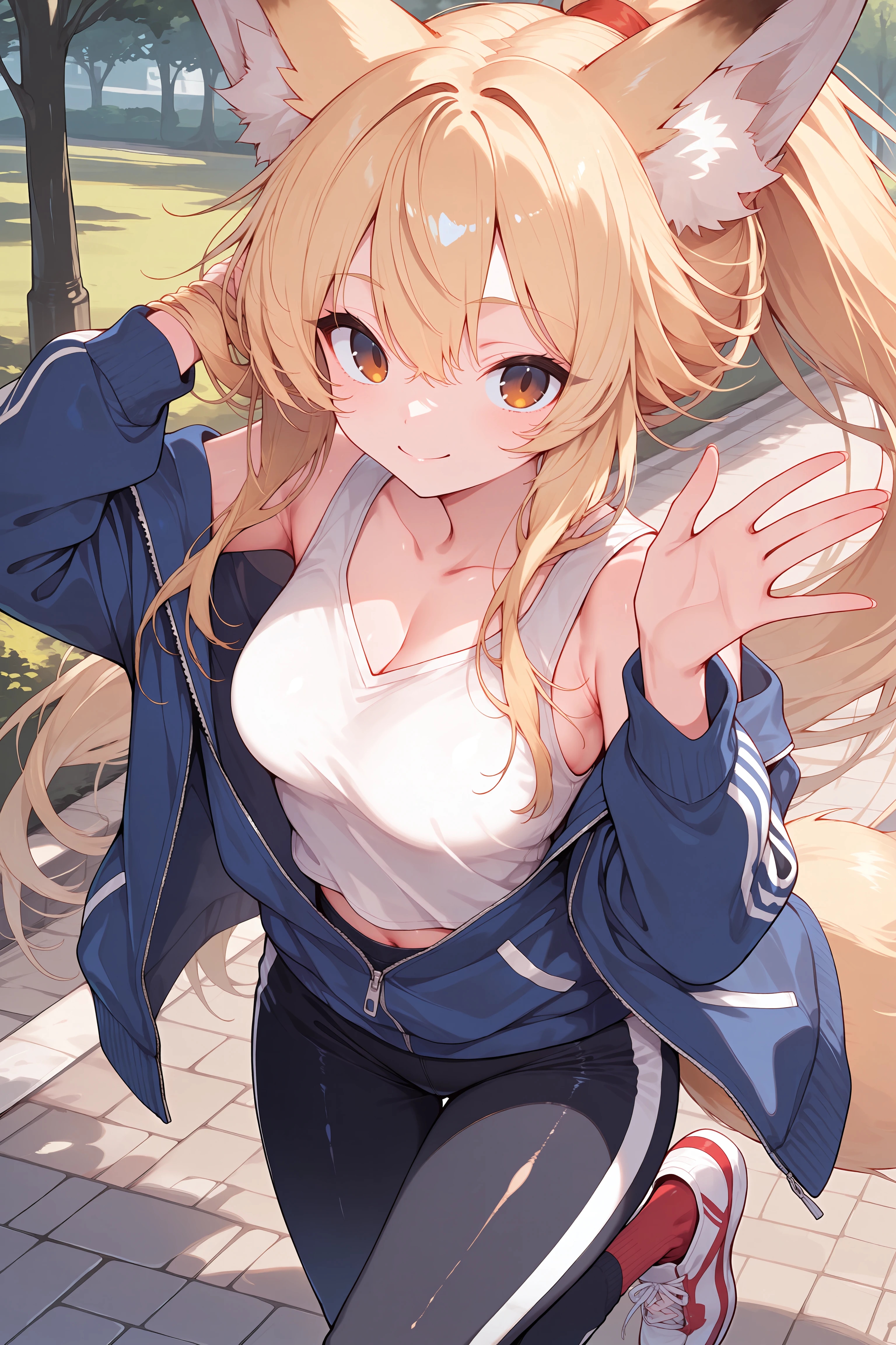 運動中の狐娘さん
