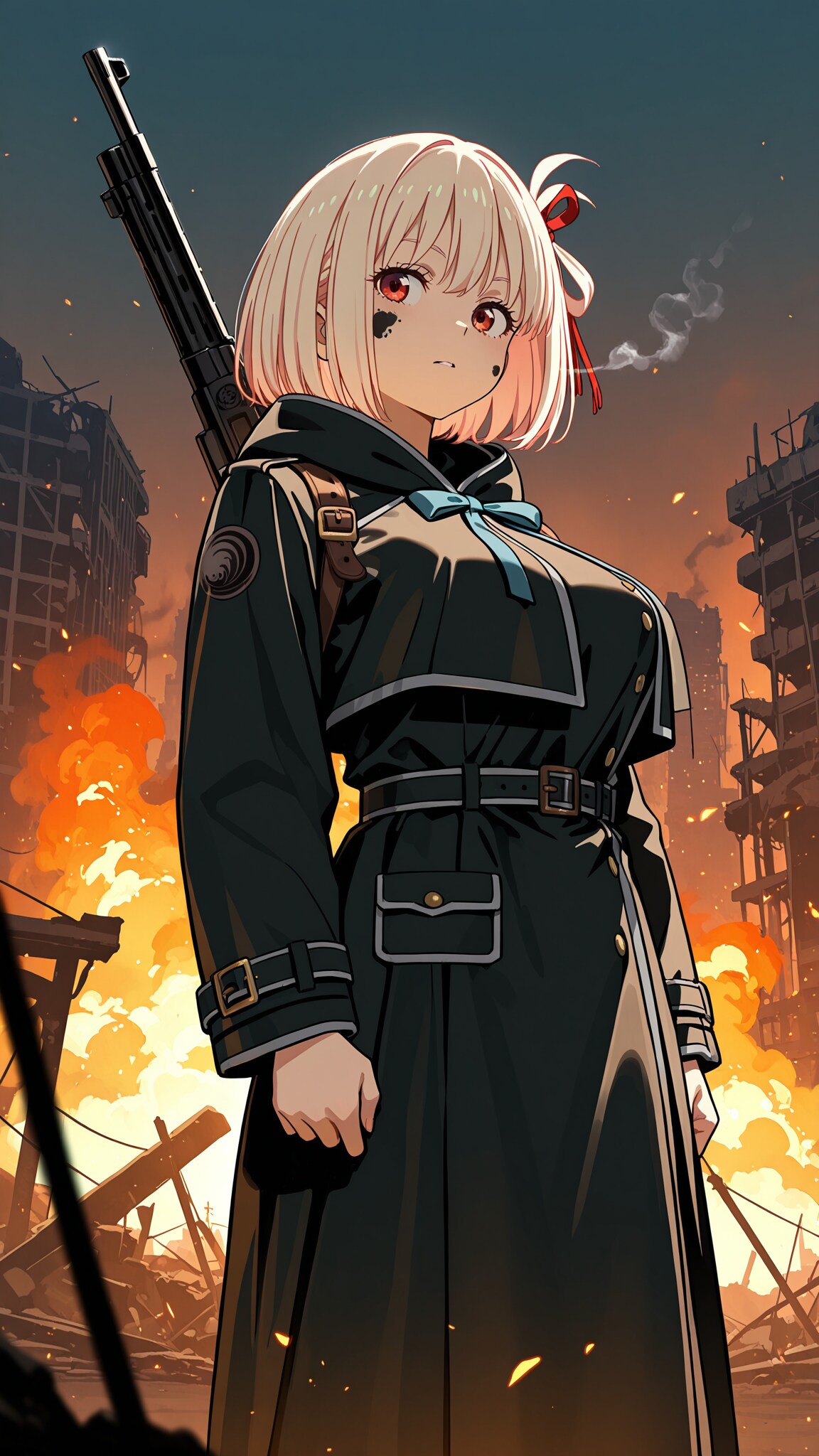 燃える街のシルエット | の人気AIイラスト・グラビア