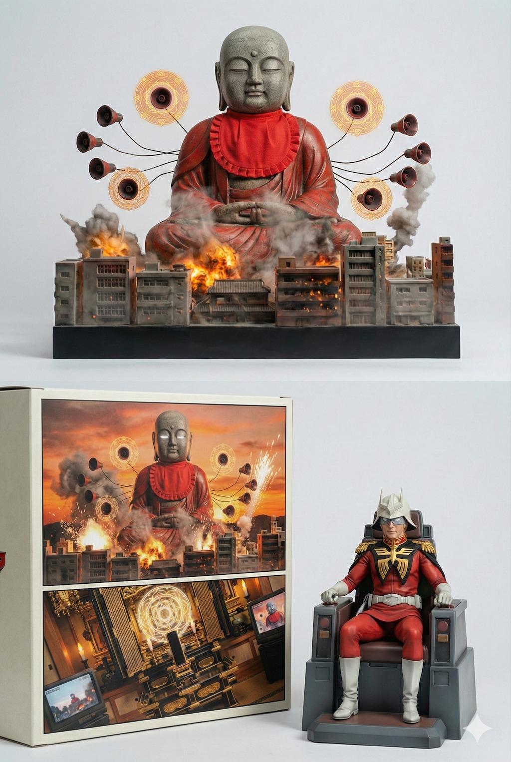 前掛けが赤いのでお地蔵様でも乗れてしまうシャア