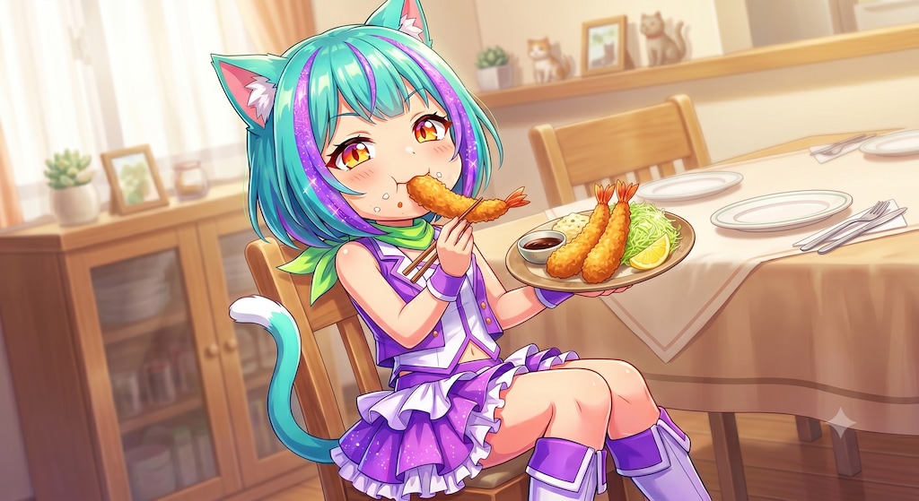 今日のお昼はエビフライです