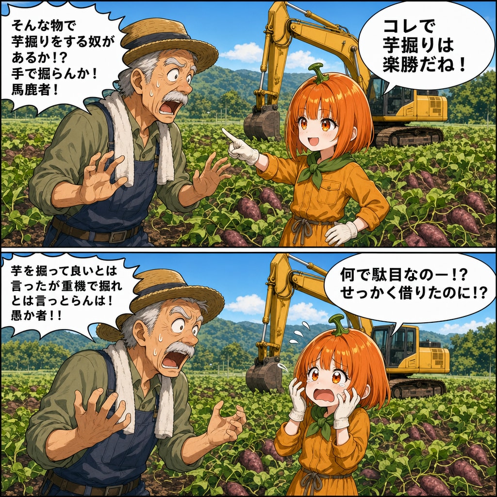 お馬鹿な芋掘り