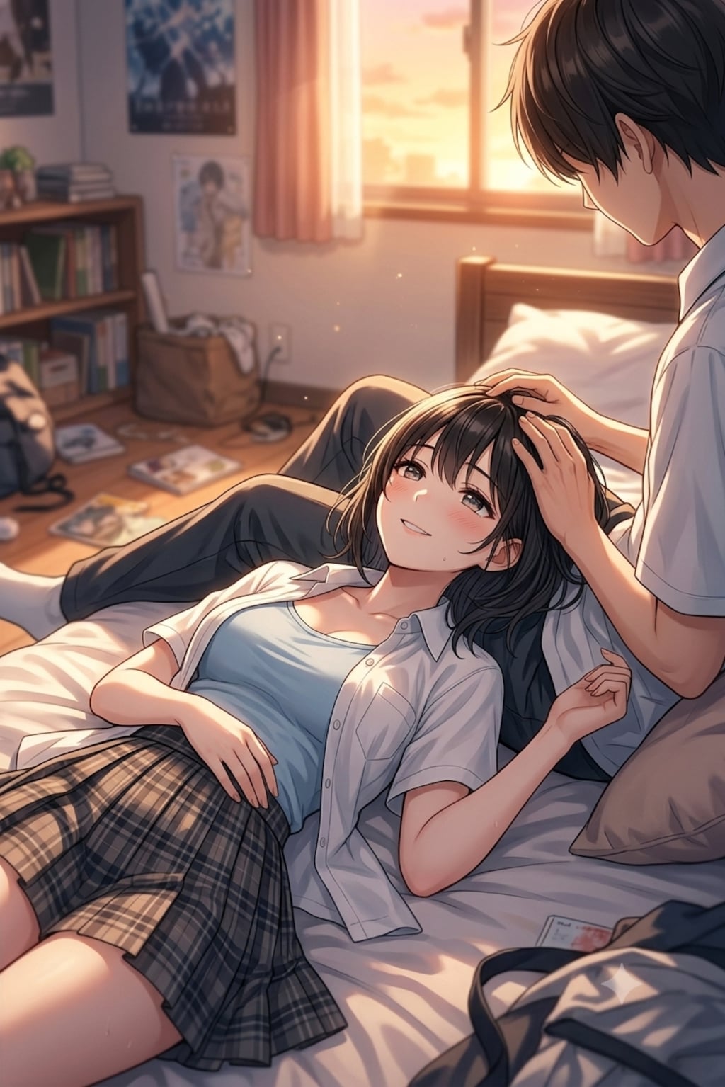 膝枕されてニヤけるのが抑えられない幼馴染