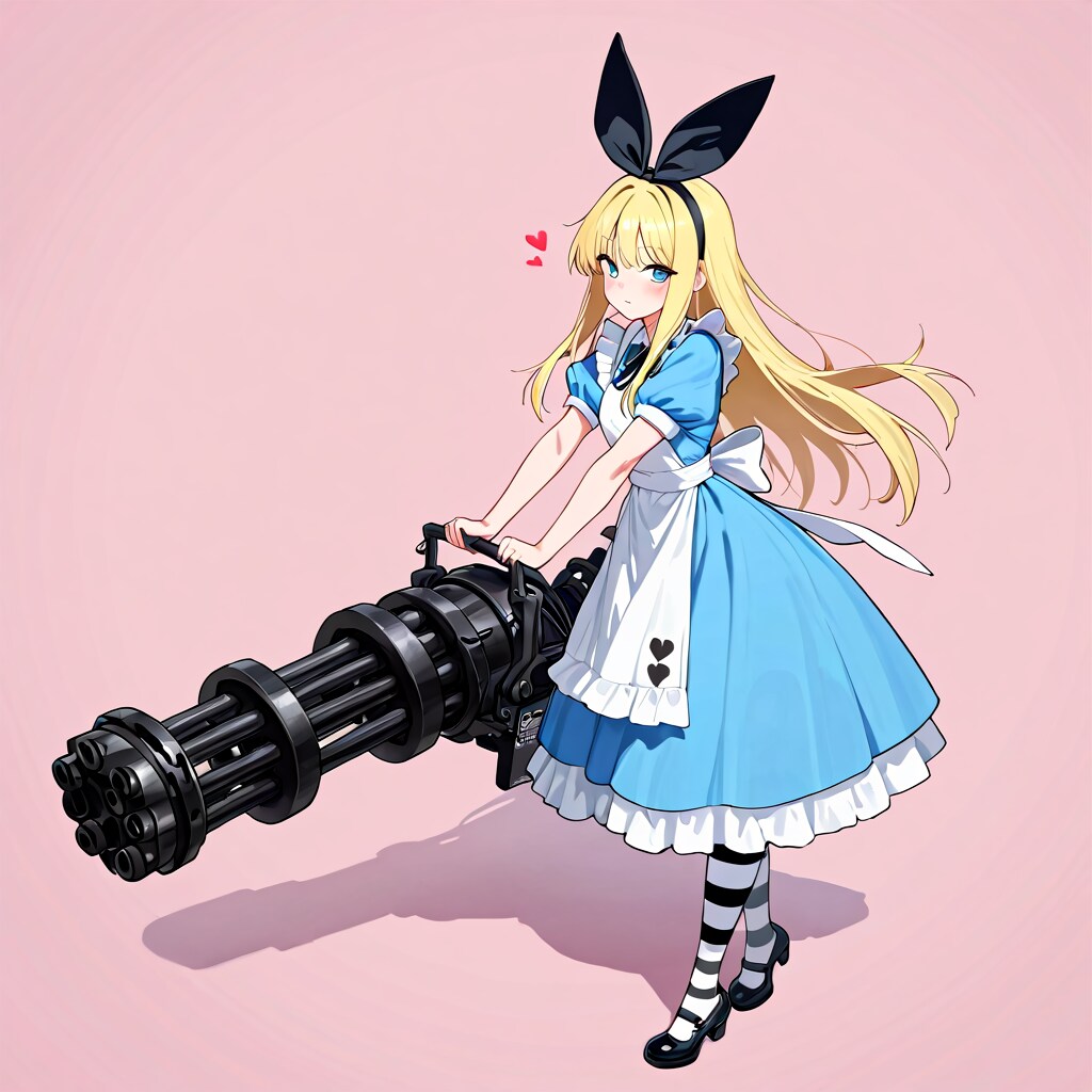 ガトリングガンを持ったアリス(StableDiffusion)