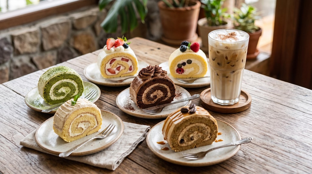 デザートのロールケーキ食べ放題
