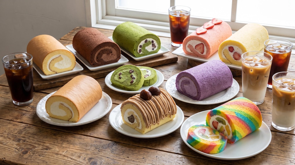 デザートのロールケーキ食べ放題