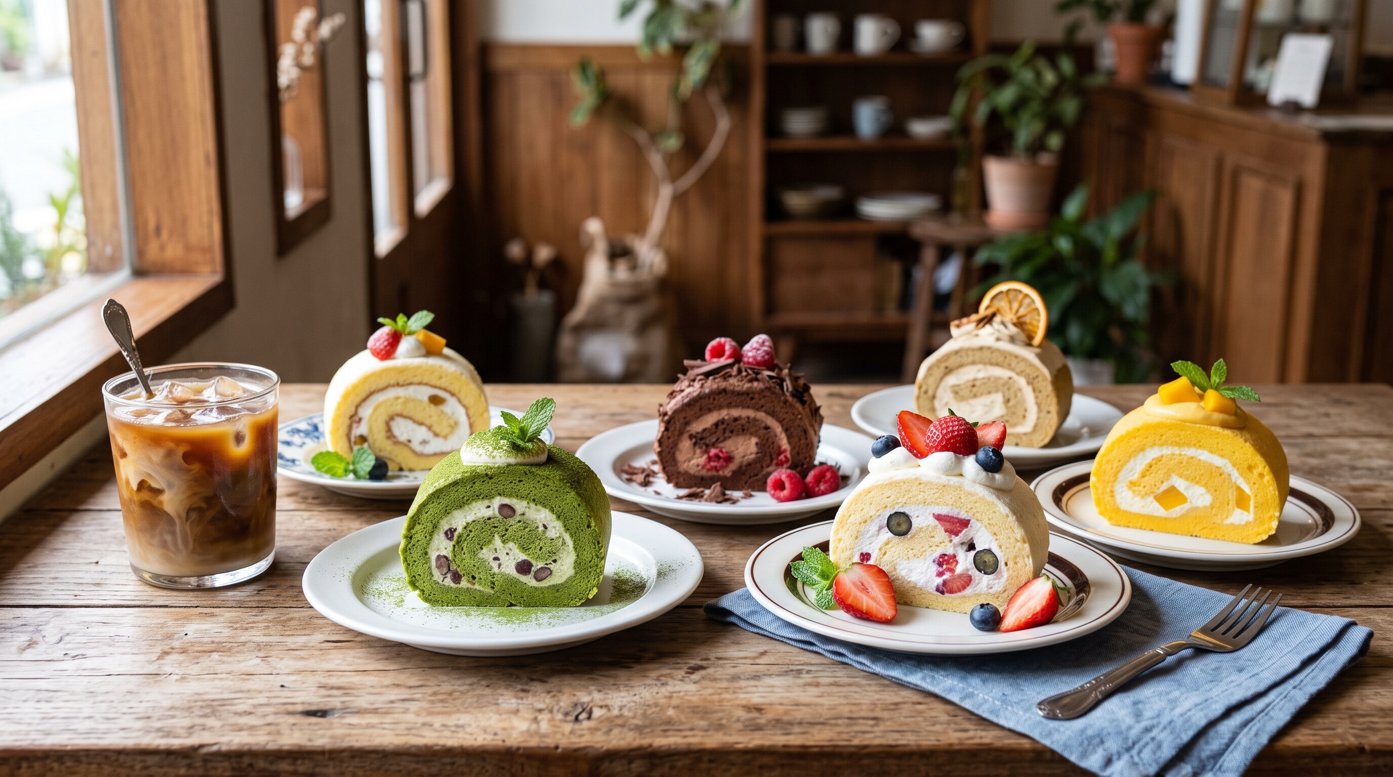 デザートのロールケーキ食べ放題 | の人気AIイラスト・グラビア